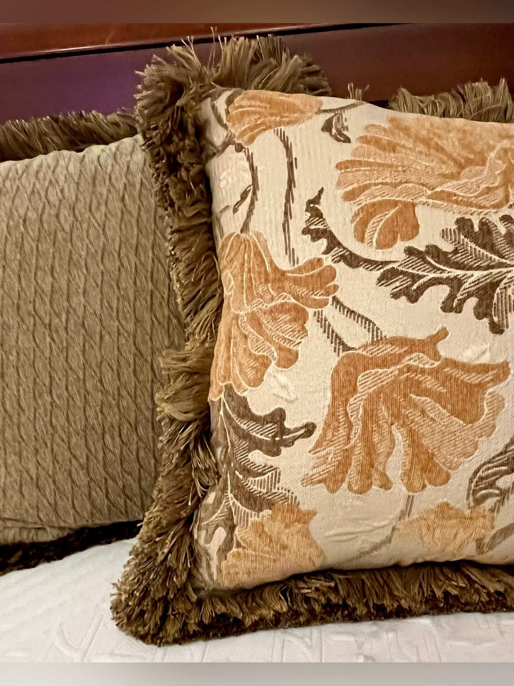 Arhaus Reversible Tapestry & Chenille Fringe Throw Pillows w/ Down Inserts - Set - Picture 8 of 16